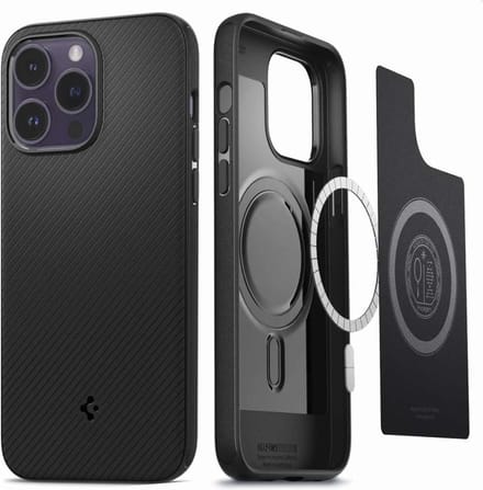 Geschikt voor Spigen Apple iPhone 14 Pro Mag Fit Hoesje - Zwart