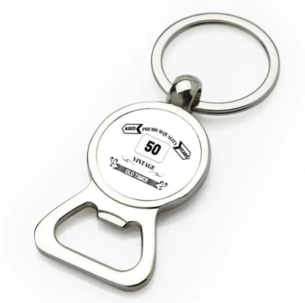 Akyol - oldtimer 50 jaar flesopener - Verjaardag cadeau - papa - collega - grappige tekst - 9 bij 3 cm