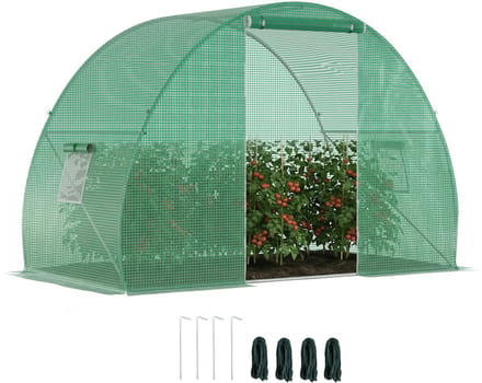 Outsunny Tunnelkas - Staal - 150x300x200cm - Groen