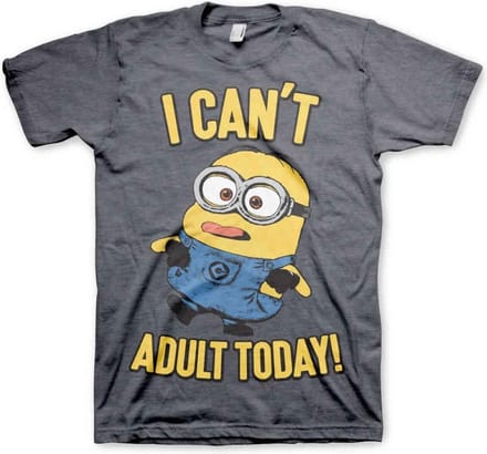 Minions Heren Tshirt -L- I Can't Adult Today Grijs