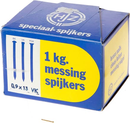 Hjz Messing nagels verloren kop 0.9 x 13mm 1kg
