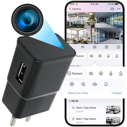 Mini camera in oplader BC027 WiFi