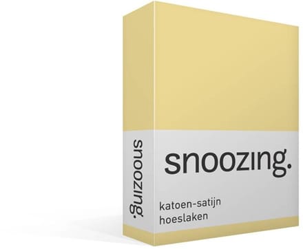 Snoozing - Katoen-satijn - Hoeslaken - Eenpersoons - 90x200 cm - Geel