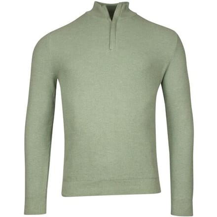Baileys Trui Half Zip Structure Knit Zip Collar Misty Green Melange / male