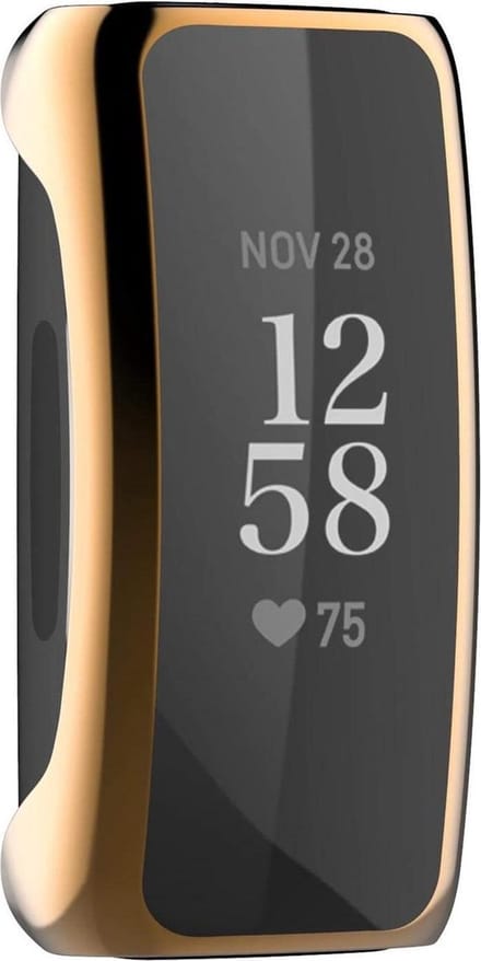 YPCd® FitBit Inspire 2 Siliconen Case - Rosé Goud - 360 bescherming