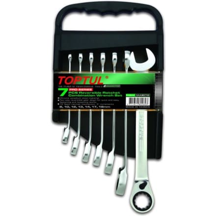 Ratelsleutel set TOPTUL 7st(8 10 12 13 14 17 19 mm) PROSerie