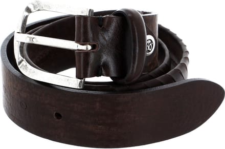 b.belt riem Silver Ledergürtel W80 Dunkel Braun bruine