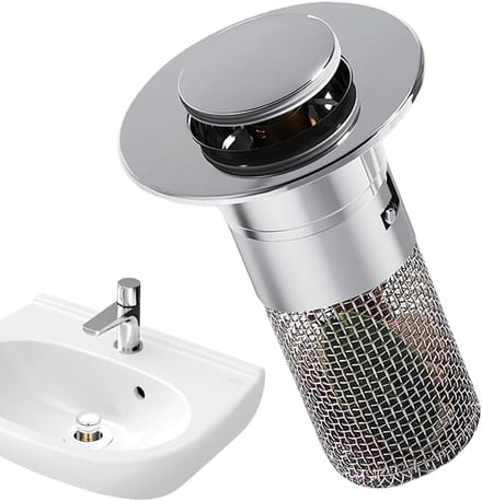 Wastafel stopper - Afvoerstop filter - Douche afvoer - Met haarvanger - 74 cm - Zilverkleurig