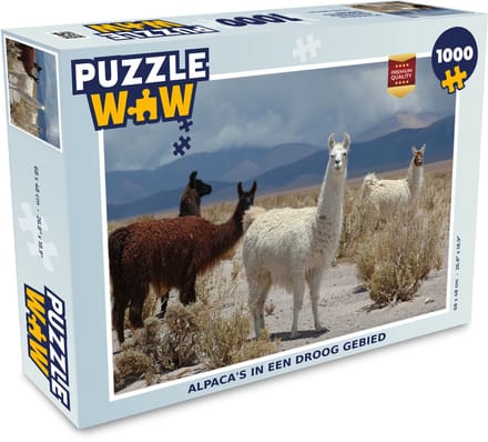 Puzzel Alpaca - Woestijn - Wolken - Legpuzzel - Puzzel 1000 stukjes volwassenen