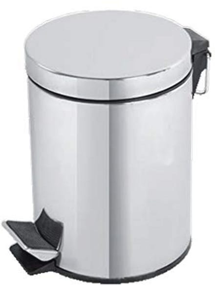 Afvalemmer 5L - Chroom, 20 x 28 x 29 cm - Pedaalemmer voor Thuis