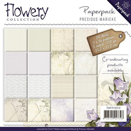 Paperpack - Precious Marieke - Flowery - 24 dubbelzijde vellen