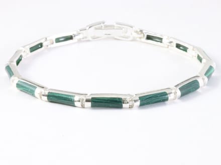 Zilveren armband met malachiet