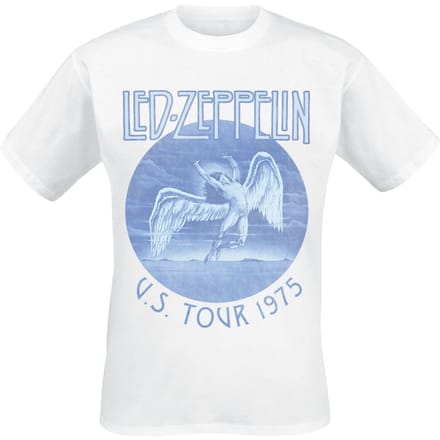 Led Zeppelin T-shirt - Tour 75 - S tot XXL - voor Mannen - wit
