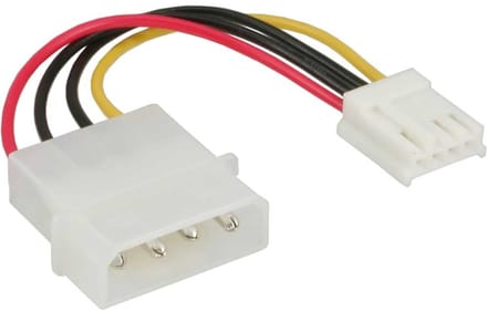 Molex (m) - Floppy (v) voedingskabel - 0,05 meter
