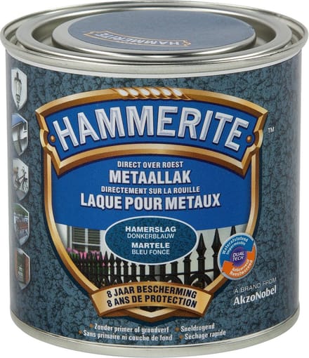 Hammerite Metaallak Hamerslag - Donker Blauw - 250ML - Donker Blauw