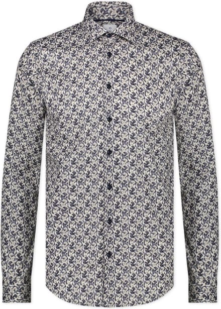 Blue Industry Overhemd Print Blauw - Maat 38 - Heren - Overhemden Casual