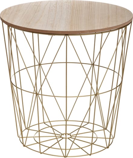 Sphera Bijzettafel - 39.5 x 41cm -Hout/Metaal - Goud