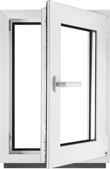 Kunststof raam - Kelderraam openslaand - Bouw projecten - Drievoudige beglazing - 40x105 cm - Wit