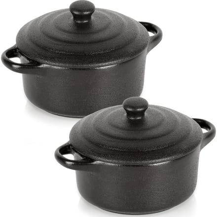 Vilde - Porseleinen Ovenschalen - 150ml - Set van 2 - Met Deksel