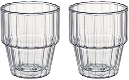 HARIO Dubbelwandige Stapelbare Hittebestendige Glazen - Set van 2 - 300mL - Double Walled Stack Glass Line