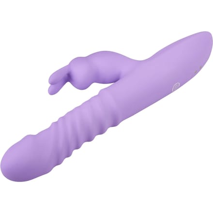Haar Thrusting Siliconen Rabbit Vibrator Lila