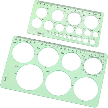 ByShane - Geometrische Sjabloon voor Cirkels - Meetliniaal - Set van 2 Stuks