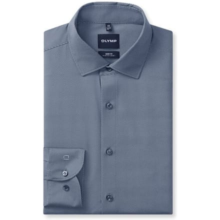 OLYMP Level Five 24/Seven Overhemd, Body Fit, Modern Kent, Marineblauw