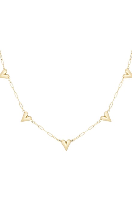 Yehwang ketting - Hearts unfolded - Goudkleurig - Stainless steel