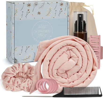 INTER-ESQUE Heatless Curls Set – Haarroller – Haarkruller Zonder Hitte – 11-delig – Roze