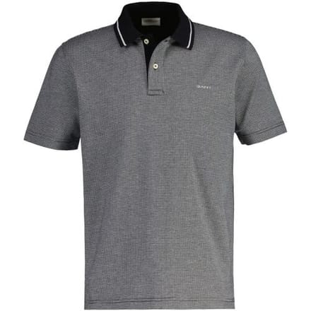 Gant Polo Allover Micro Houndstooth Cotton Zwart / male