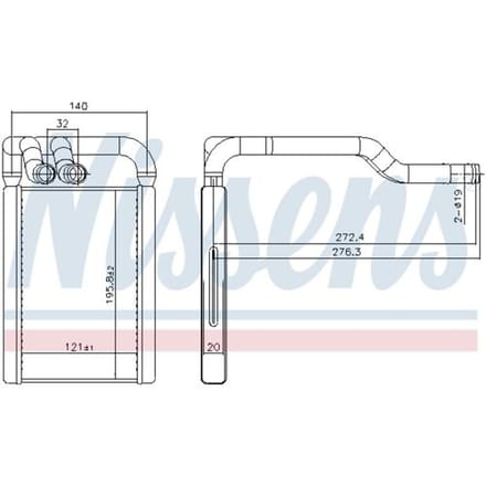 Warmtewisselaar, interieur verwarming NISSENS 707324
