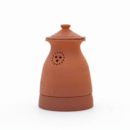 Franse handgemaakte tuincomposteur van aardewerk – 44 x 28 cm met bodem en deksel