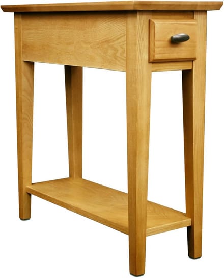 Compacte bijzettafel met lade en opbergplank voor fauteuil