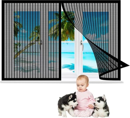 Horren Raam 140x105cm Zwart - Inclusief Magnetische Sluiting en Spelden