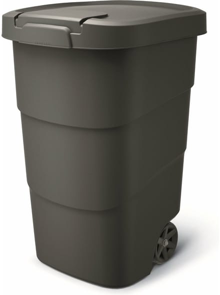 Prosperplast - Wheeler - Grote Afvalbak met wielen 95L - Zwart / Kunststof