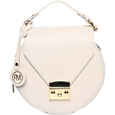 Roberta M Beige Rundleer Tas