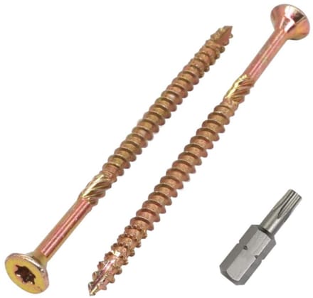 Pack 400x Gele Houtschroeven 4,0x70mm Verzonken Kop Torx Spaanplaatschroeven