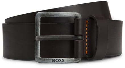 BOSS Leren Riem Jeeko Sz40 Belt W105 Dark Brown Donkerbruin