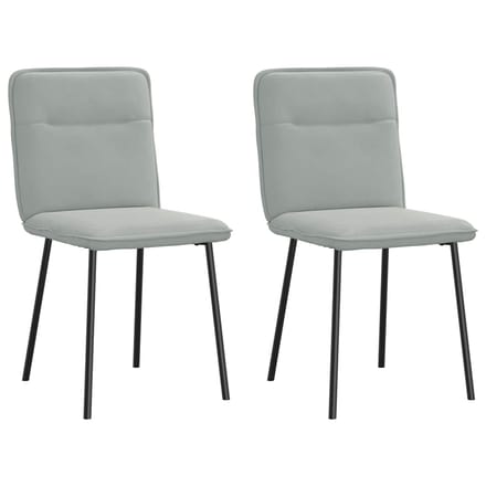 vidaXL - Eetkamerstoelen - 2 - st - fluweel - lichtgrijs