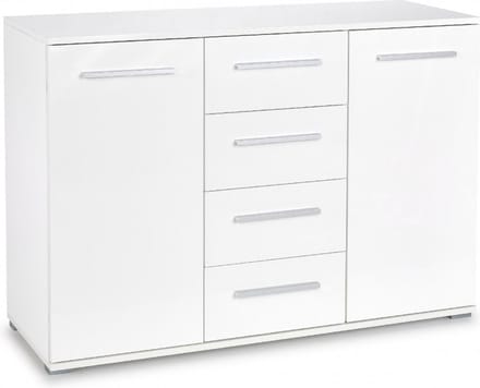 Dressoir Lima 116 cm breed in hoogglans wit