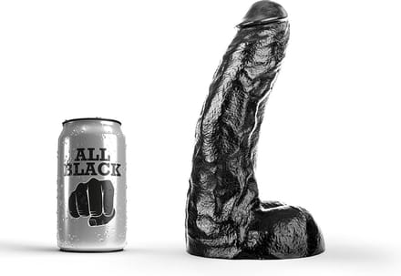 All Black Klassieke Dildo 25,5 x 4,1 cm - zwart