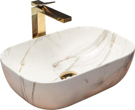 Rea Belinda Aiax Shiny Opzetwastafel Steen Imitatie 46,5x33,5 cm