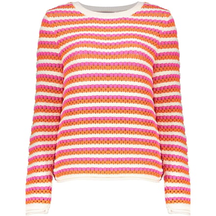 Geisha Pullover Ajour Stripes Orange/fuchsia/off-white Taglia: M | Maglioni a maglia Outlet | Donna | Arancione