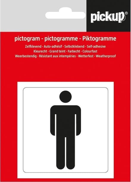 Pickup pictogram Aufkleber 7,5x7,5 cm Symbol Mann