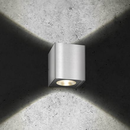 LCD LED buiten wandlamp 5026, roestvrij staal, 11 cm, IP54, up/down