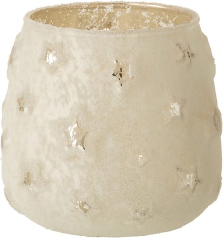 J-Line theelichthouder Ster - glas - zilver - small
