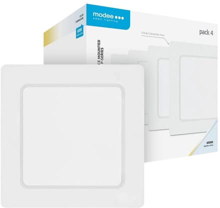 Modee LED Paneel Vierkant Opbouw - 12W - 1320lm - 12x3.7cm - 6000K - Koel Wit - 4 stuks