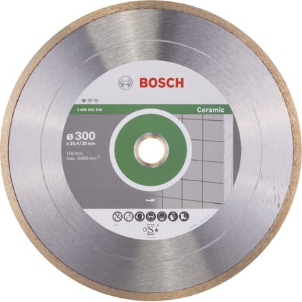 Bosch Accessories 2608602540 Bosch Power Tools Diamanten doorslijpschijf Diameter 300 mm Boordiameter 30.00 mm Keramiek 1 stuk(s)