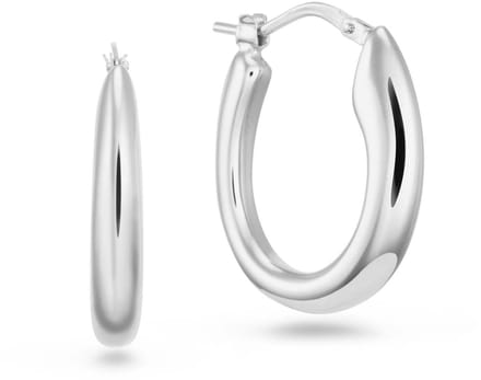 Glow 107.0674.00 Chunky Chic Dames Oorringen XL Organisch 24 mm Zilver