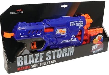 Vedes Schaumstoff blaster speelgoed met 10 darts en 11 meter bereik.